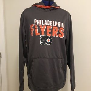 NHL Philadelphia Flyers Sweatshirt with Hoodie Large Gray Level Wear sweatshirt
